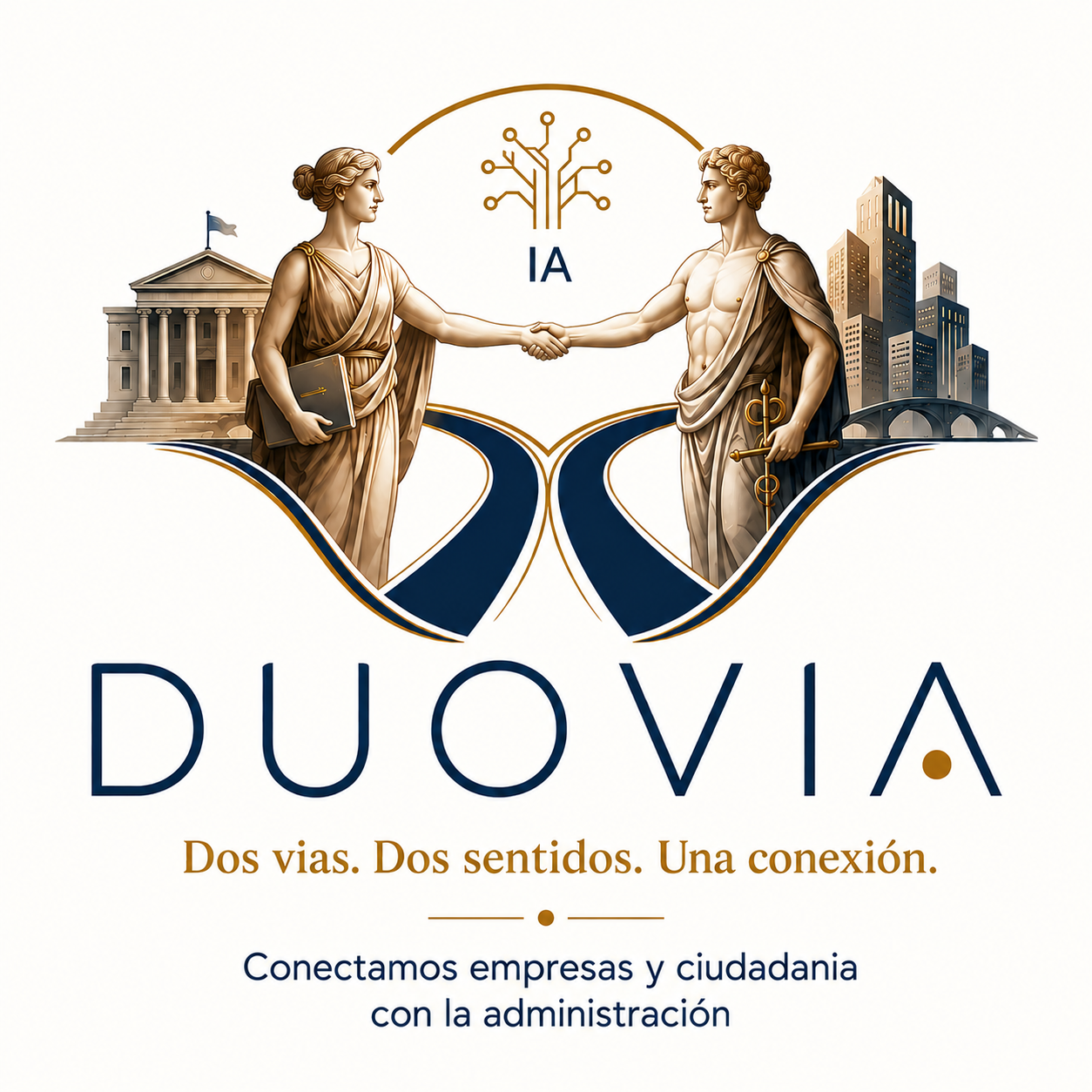 Emblema de DUOVIA: Administración, empresas y ciudadanía conectadas mediante inteligencia artificial