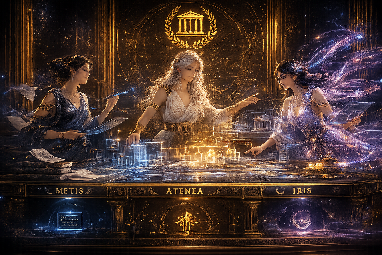 Atenea, Iris y Metis trabajando conjuntamente sobre procedimientos, integraciones y análisis
